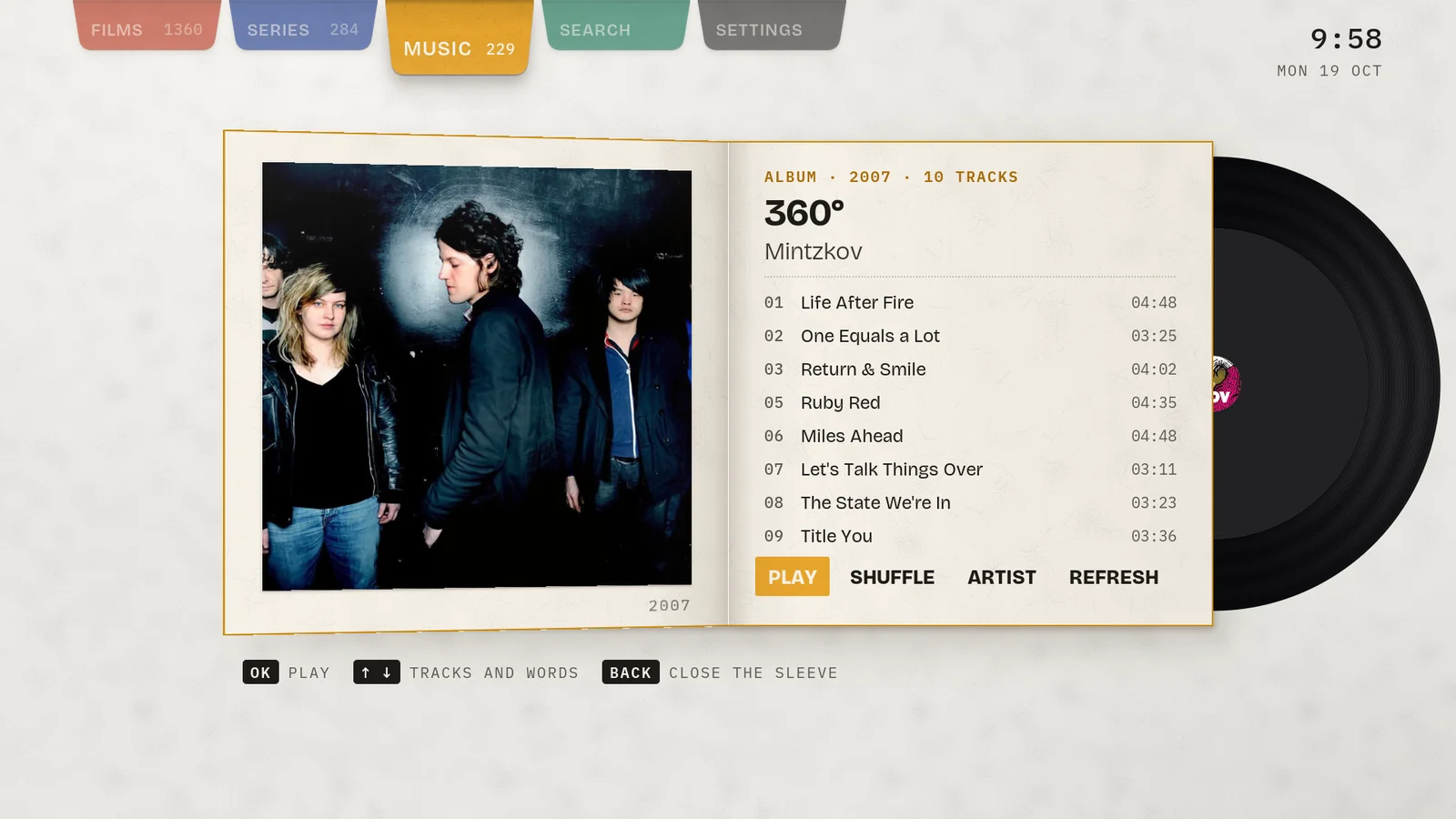 Fold skin on a TV: An album as a gatefold