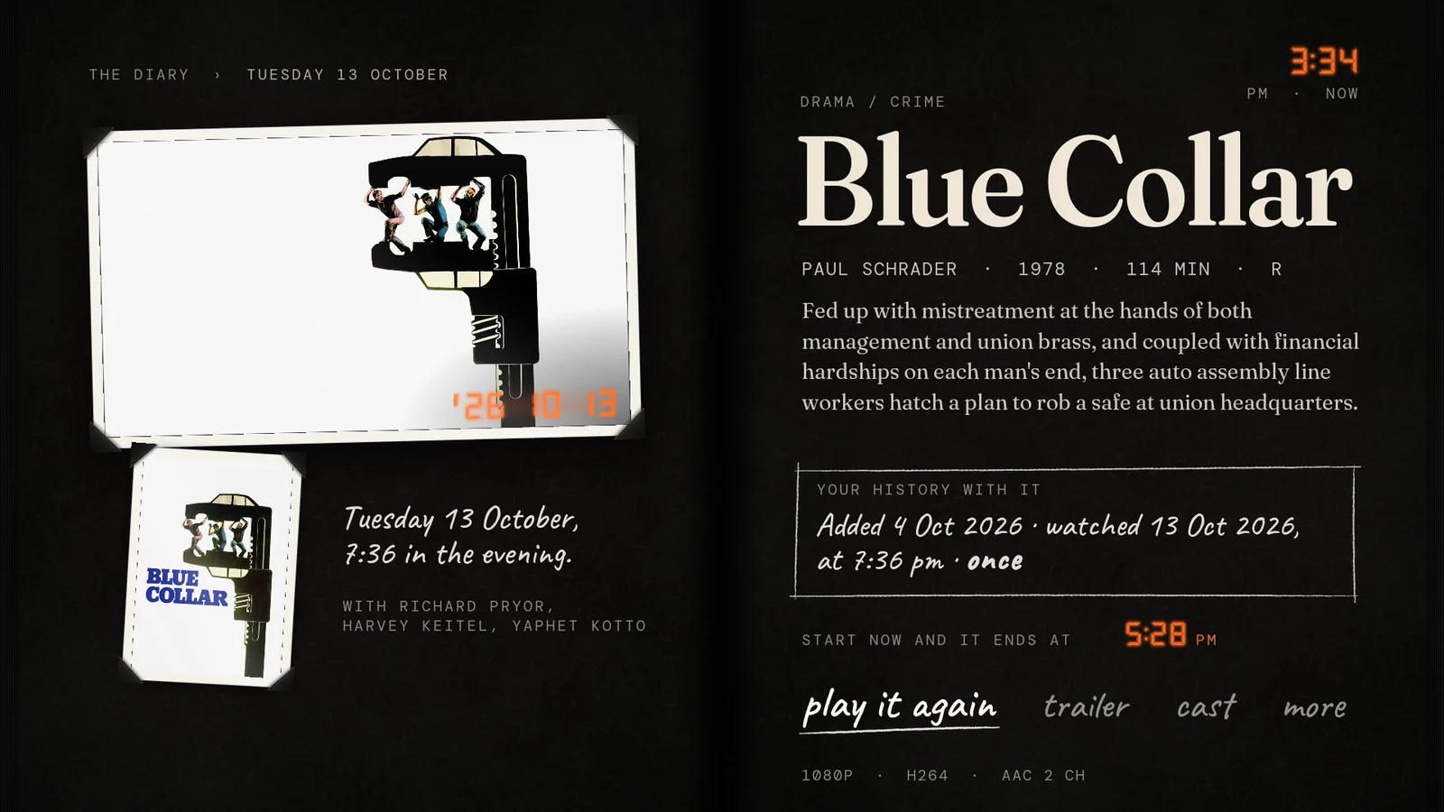 Keepsake skin on a TV: Film info: your history with it