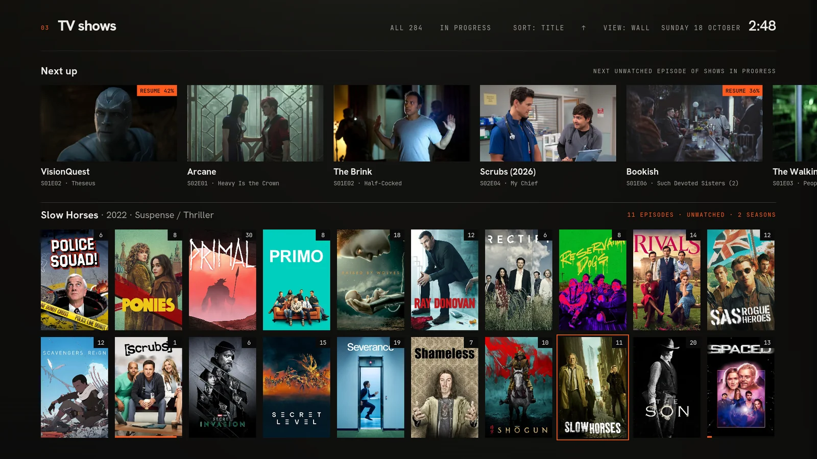 Majan skin on a TV: TV shows: Next up strip over the Wall