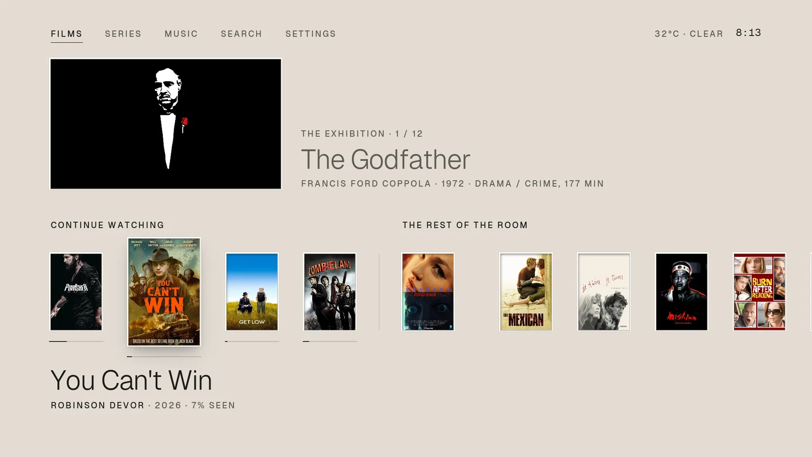 Passe-partout skin on a TV: Home: the rest of the room