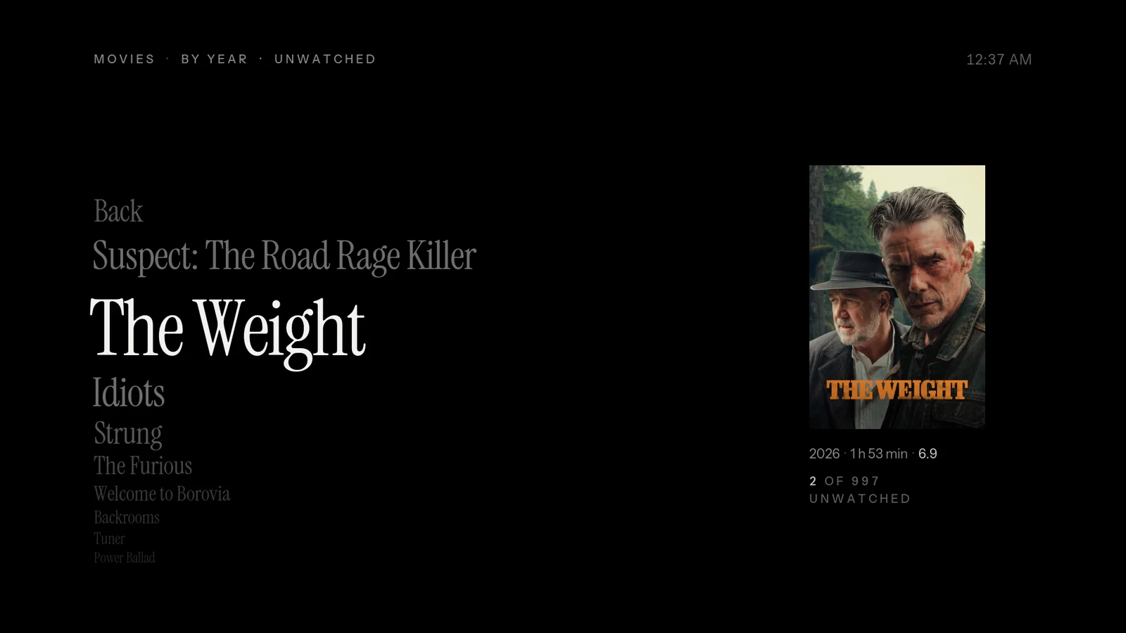 Void skin on a TV: Films library: the rotary index